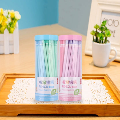 Deli S928 50 PCS/Barrel HB Pencil Students Round Writing Pencil(Red)