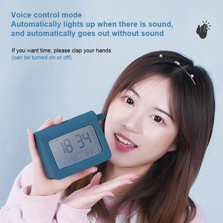 ZKLiLi Lazy Snooze Applet Alarm Clock Bedside Bluetooth Multifunctional Silent Digital Alarm Clock(Pink)