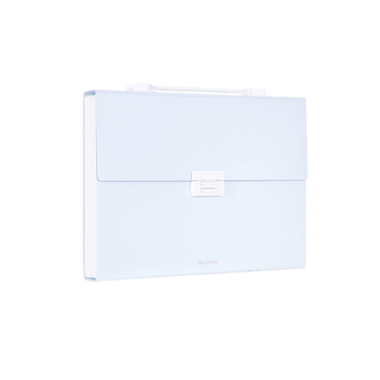 Deli 72410 A4 Layered File Information Bag Office Student File Storage Bag(Light Blue)