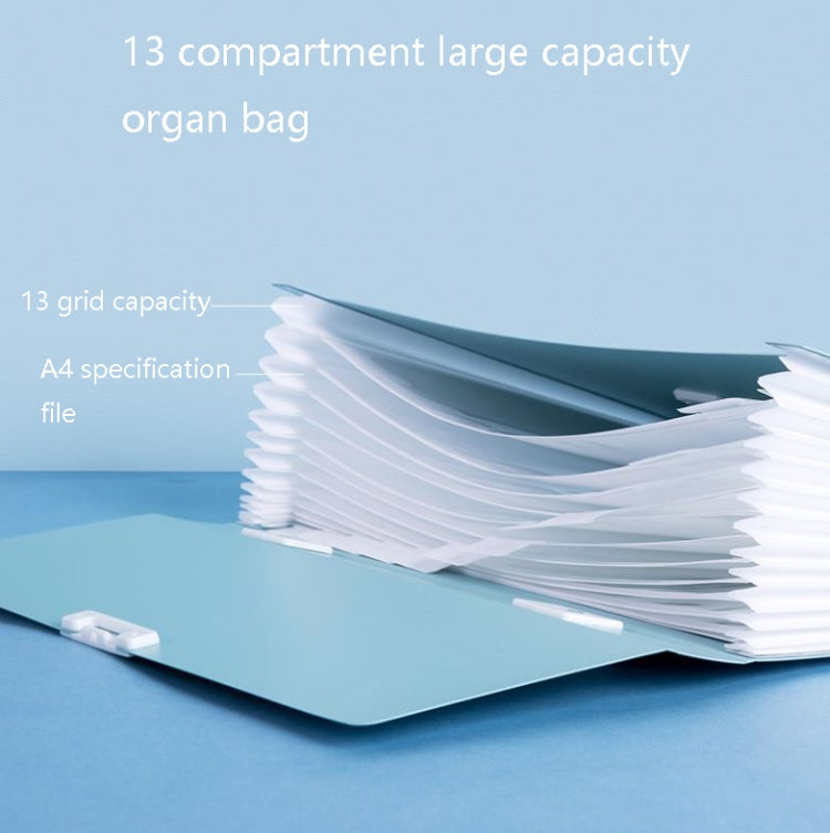 Deli 72410 A4 Layered File Information Bag Office Student File Storage Bag(Green)
