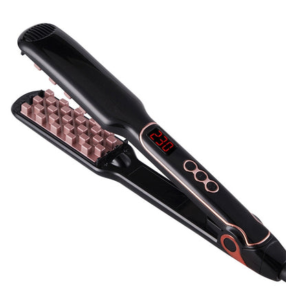 Multi-functional Long & Short Hair Styling Iron Ceramic Tourmaline Volumizing Hair Iron, Plug standard:US(Black gold)
