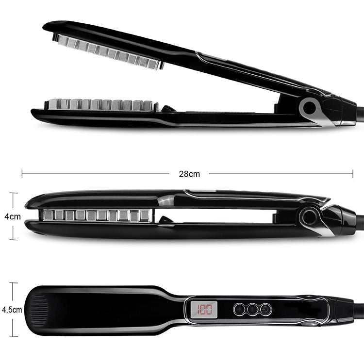Multi-functional Long & Short Hair Styling Iron Ceramic Tourmaline Volumizing Hair Iron, Plug standard:US(Black gold)