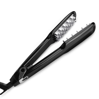 Multi-functional Long & Short Hair Styling Iron Ceramic Tourmaline Volumizing Hair Iron, Plug standard:EU(Black gold)
