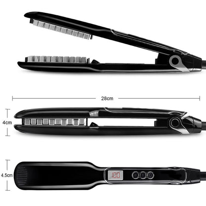 Multi-functional Long & Short Hair Styling Iron Ceramic Tourmaline Volumizing Hair Iron, Plug standard:EU(Black gold)