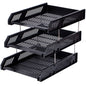 Deli 9209 Office Storage Supplies Three-Tier File Box(Black)
