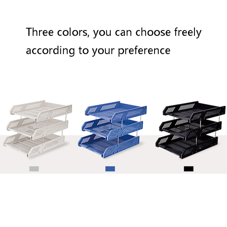 Deli 9209 Office Storage Supplies Three-Tier File Box(Black)