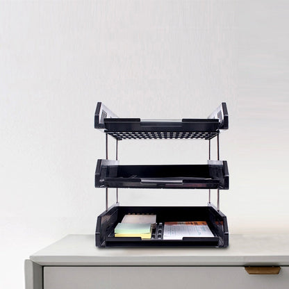 Deli 9209 Office Storage Supplies Three-Tier File Box(Black)