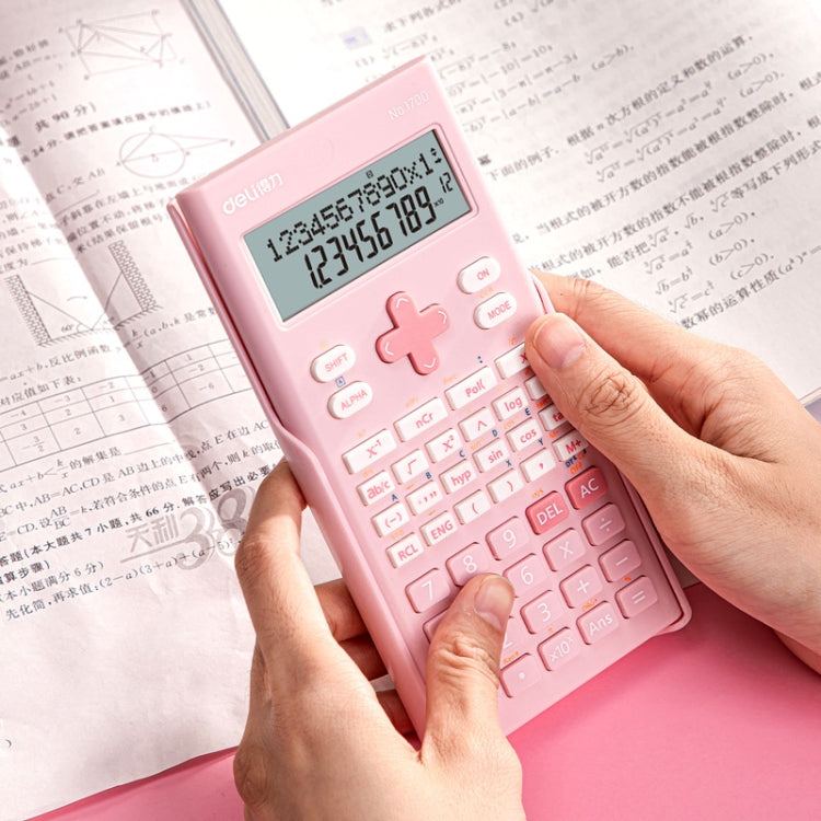 Deli 1700 Scientific Calculator Portable And Cute Student Calculator(White)