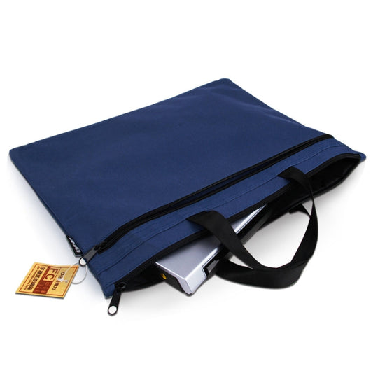 Deli 5840 Portable Canvas Zipper File Bag Double Simple Storage Bag(Orange)