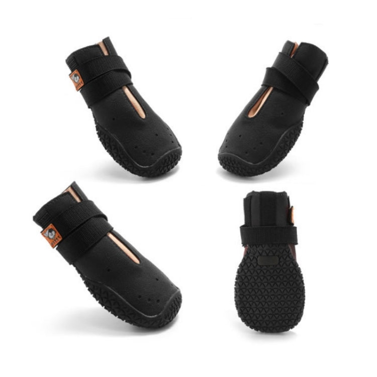 HCPET Non-Slip Wear-Resistant Pet Shoes Four Seasons Breathable Dog Shoes, Size: 4(Black)
