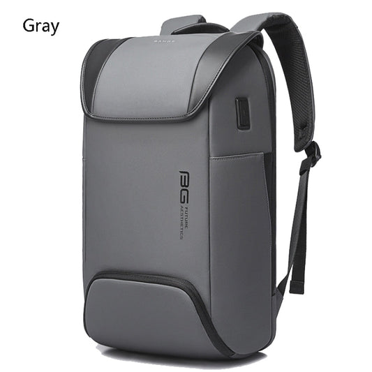 BANGE Sac à dos antivol homme étanche grande capacité sacoche d'ordinateur (gris)