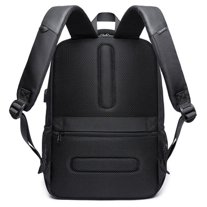 BANGE BG-1921 College Student Schoolbag Waterproof Business Computer Backpack with External USB Charging Port(Black)