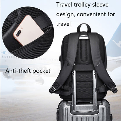 BANGE BG-1921 College Student Schoolbag Waterproof Business Computer Backpack with External USB Charging Port(Black)