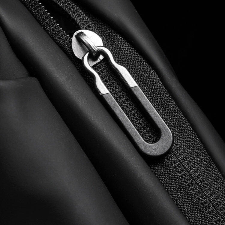 WEIXIER 8641 Sac banane imperméable pour homme Sac de poitrine multifonctionnel Sac à bandoulière de sport et de loisirs (Noir)