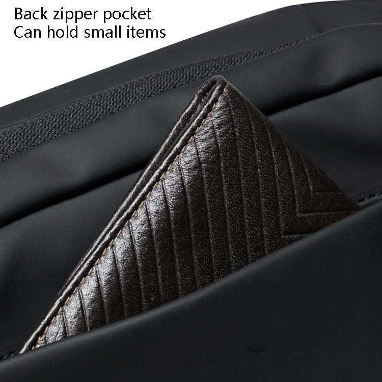 WEIXIER 8641 Sac banane imperméable pour homme Sac de poitrine multifonctionnel Sac à bandoulière de sport et de loisirs (Noir)