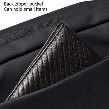 WEIXIER 8641 Sac banane imperméable pour homme Sac de poitrine multifonctionnel Sac à bandoulière de sport et de loisirs (Noir)