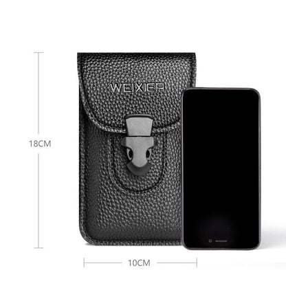 3 PCS WEIXIER 8640 7 Inch Belt Waistband Bag Outdoor Sports Men Mobile Phone Waist Bag(Black)