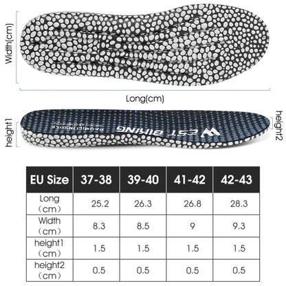 WEST BIKING Bicycle Riding Insole Sports Slow Shock PU Comfortable Insole, Size: 43-44(Cyan)