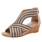 Women Summer Slope Heel Sandals Fashion Bohemian Style Fish Mouth Shoes, Size: 37(Apricot)
