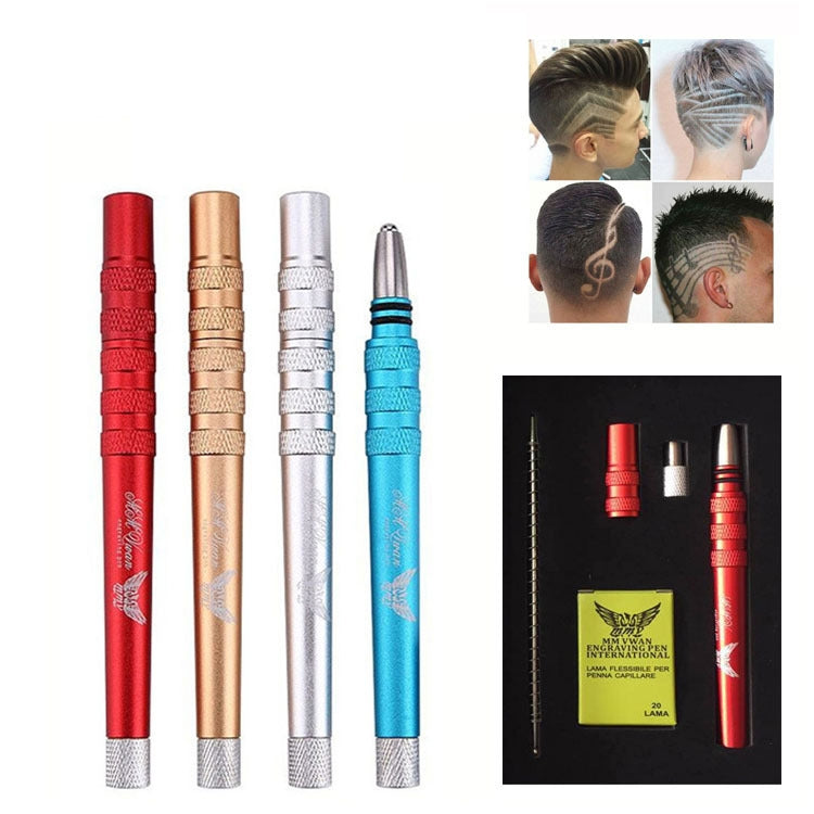 MM VWAN Magic Hairdressing Eyebrow Trimming Engraving Pen Scoring Stainless Steel Razor(Red)