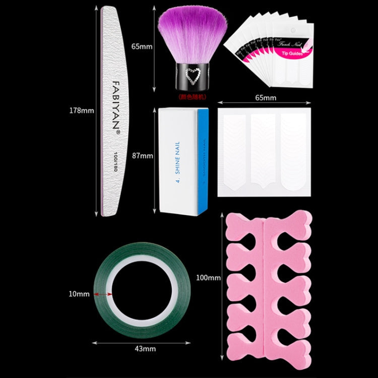 FABIYAN Nail Brush Nail Piece Set Nail Art Polishing Supplies Set, Specification: Transparent Small Set