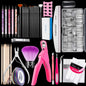 Ensemble de brosses à ongles et pièces à ongles FABIYAN, ensemble de fournitures de polissage pour nail art, spécification : grand ensemble transparent entièrement collé