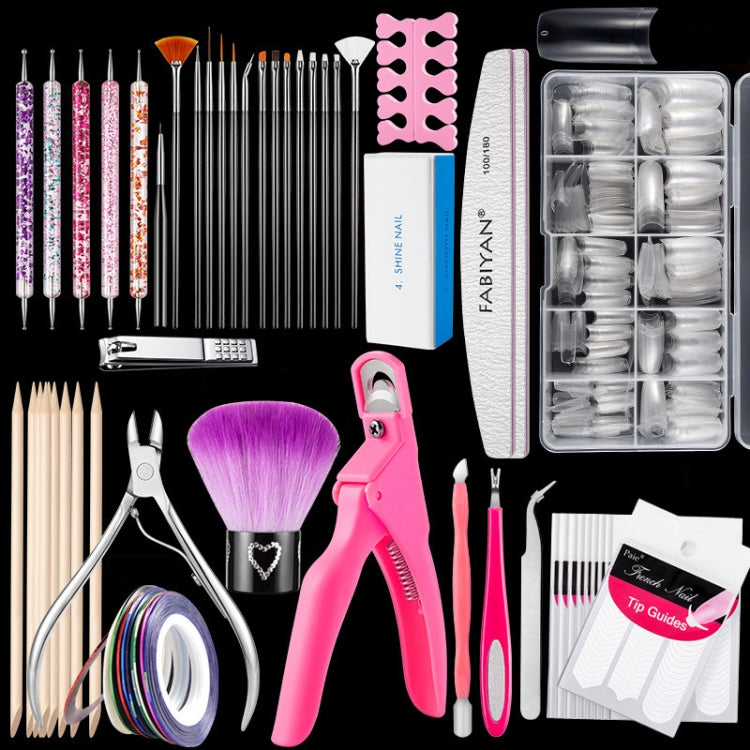 FABIYAN Nail Brush Nail Piece Set Nail Art Polishing Supplies Set, Specification: Transparent Big Set