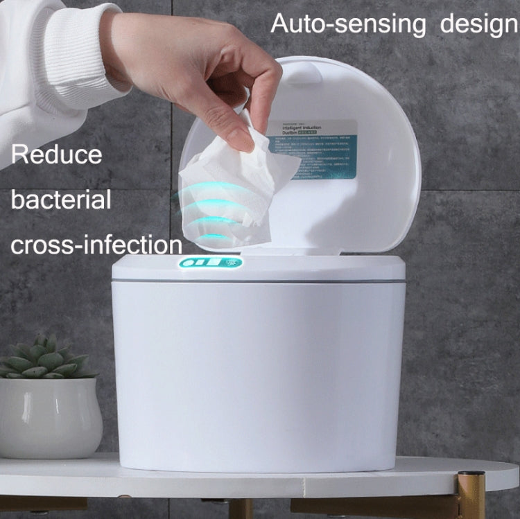 EXPED SMART Desktop Smart Induction Electric Storage Box Car Office Trash Can, Specification: 5L Battery Version (White)