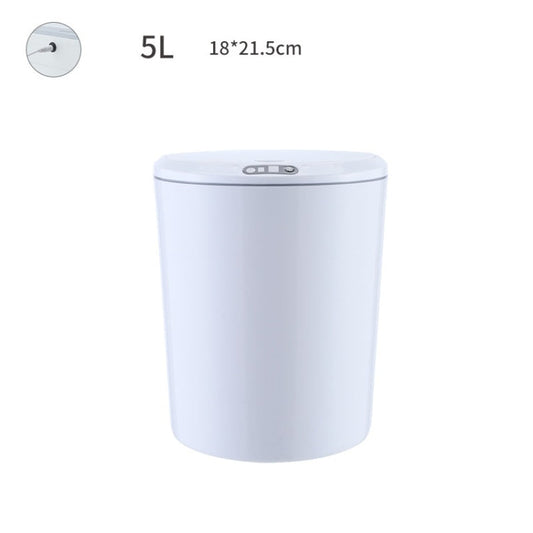 EXPED SMART Desktop Smart Induction Electric Storage Box Car Office Trash Can, Spécification: 5L USB Rechargeable (Blanc)
