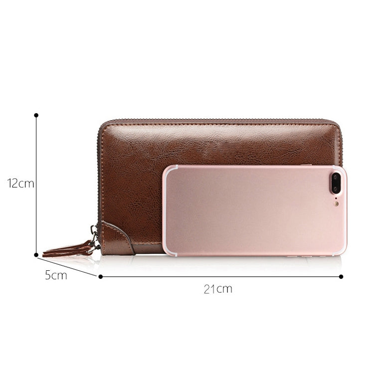 WEIXIER W88  Handbags Men Pu Hand Tested Handbags Multi-Function Wallet(Brown)