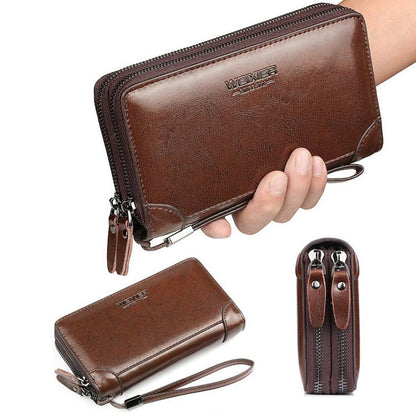 WEIXIER W88  Handbags Men Pu Hand Tested Handbags Multi-Function Wallet(Brown)