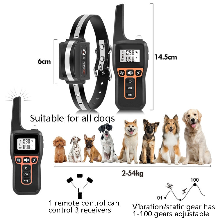PaiPaitek PD529 Remote Control Dog Training Device Voice Control Anti-Barking Device Dog Training Device(Yellow)