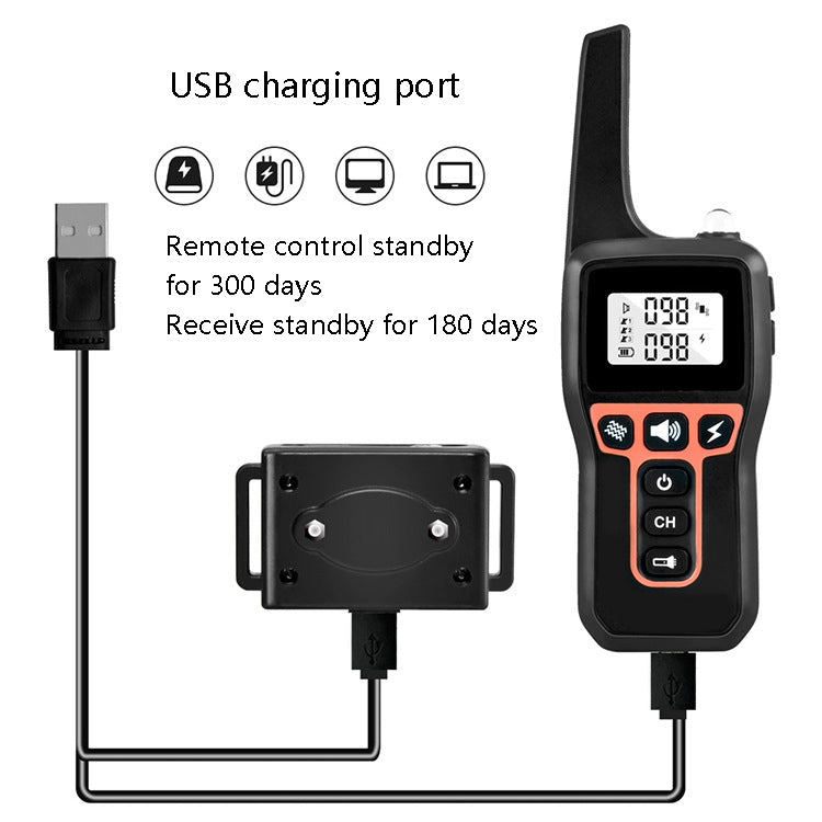 PaiPaitek PD529 Remote Control Dog Training Device Voice Control Anti-Barking Device Dog Training Device(Black)