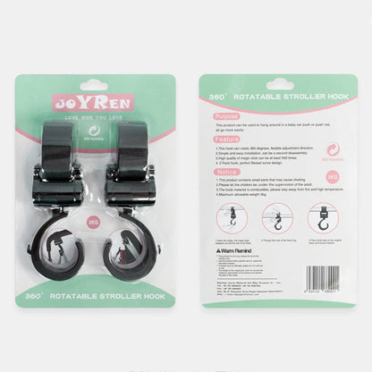 JOYREN 2pcs/Set Baby Stroller Non-Slip And Durable Hook(Black)