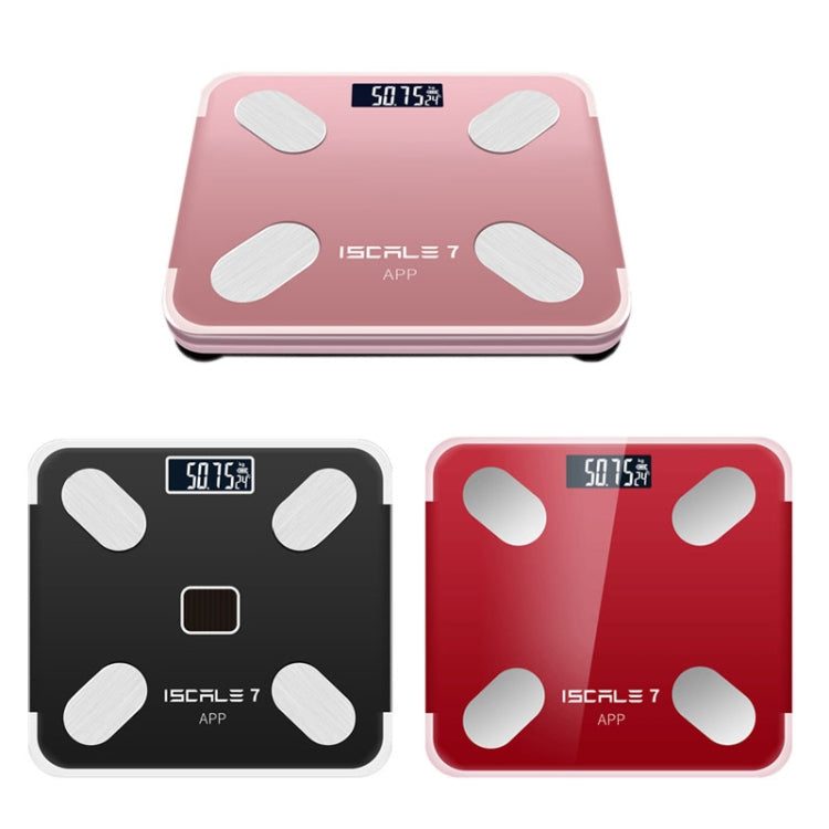 ISCRLE7 Smart Weight Scale Bluetooth Body Fat Measuring Instrument Charging Model(Red)