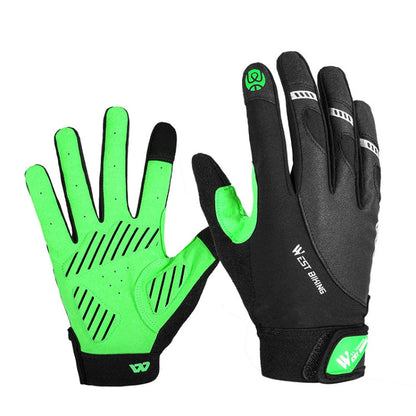 WEST BIKING YP0211209 Gants de vélo amortisseurs antidérapants à écran tactile, Taille : M(Vert Noir)
