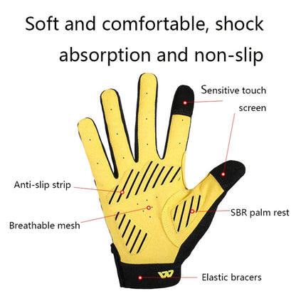 Gants de vélo WEST BIKING YP0211209, absorbant les chocs, antidérapants, écran tactile, taille L (jaune et noir)