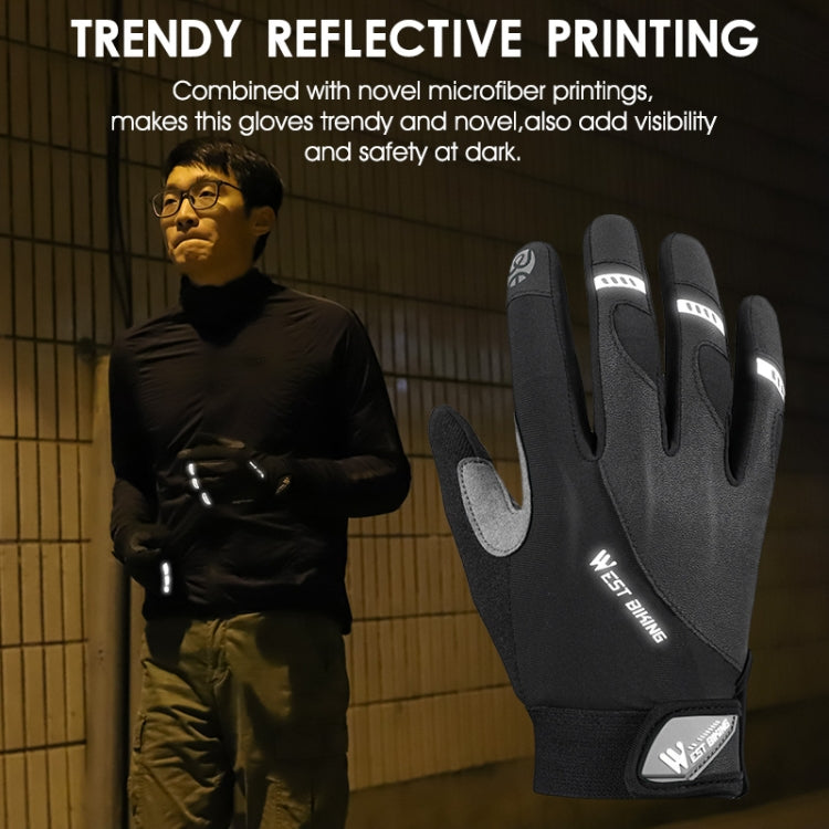 Gants de vélo WEST BIKING YP0211209, absorbant les chocs, antidérapants, écran tactile, taille L (jaune et noir)