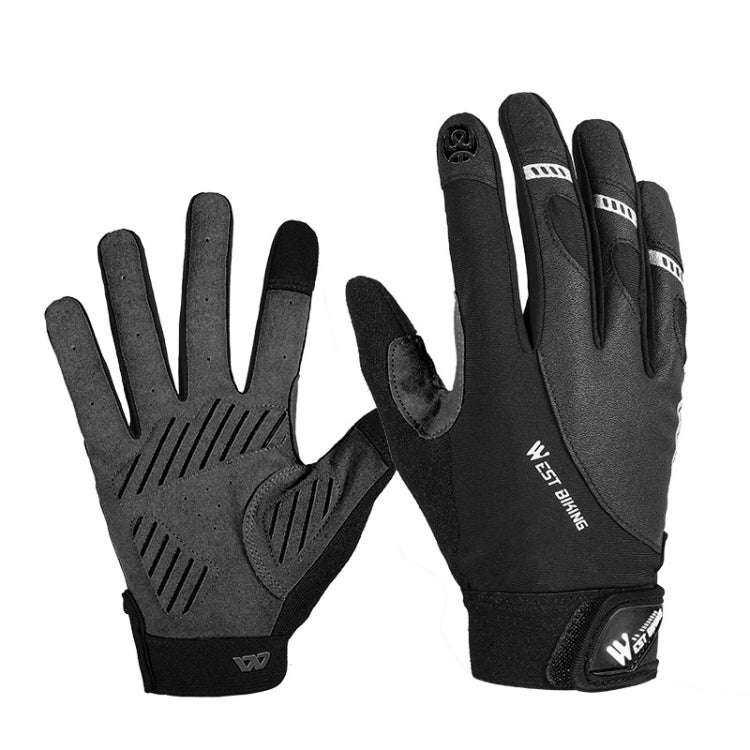 WEST BIKING YP0211209 Gants de vélo amortisseurs, antidérapants, tactiles, Taille : XL (Noir)