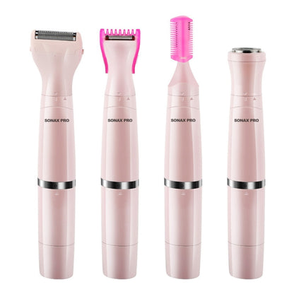 SONAX PRO SN-8933 4 In 1 Electric Women Shaver Multi-Function USB Charge Scraping Knife Hair Removal Device(Pink)