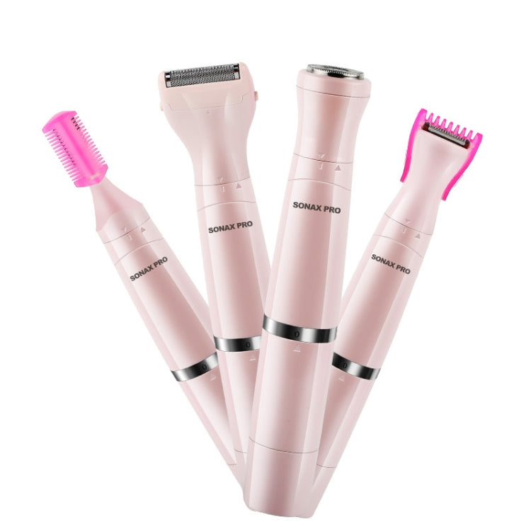 SONAX PRO SN-8933 4 In 1 Electric Women Shaver Multi-Function USB Charge Scraping Knife Hair Removal Device(Pink)