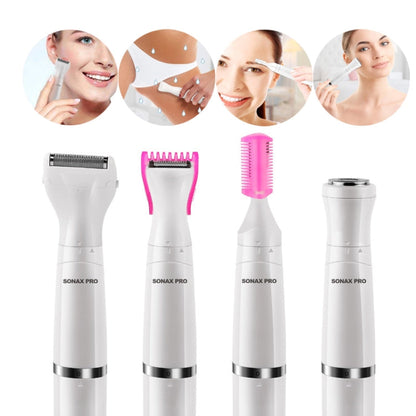 SONAX PRO SN-8933 4 In 1 Electric Women Shaver Multi-Function USB Charge Scraping Knife Hair Removal Device(Pink)