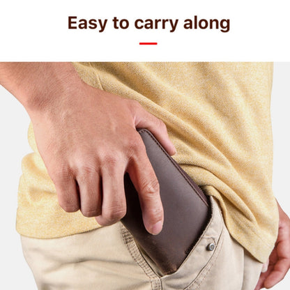 Contacts Family  CF1114 Leather Watch Box Retro Crazy Horse Leather Zipper Couple Watch Bag(Coffee)