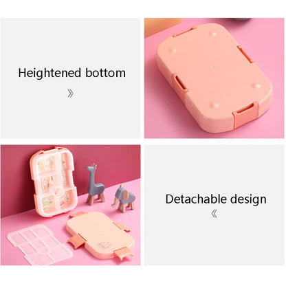 XINGCHENG XC-451 Microwave Student Lunch Box Plastic Compartment Portable Lunch Box(Pink)