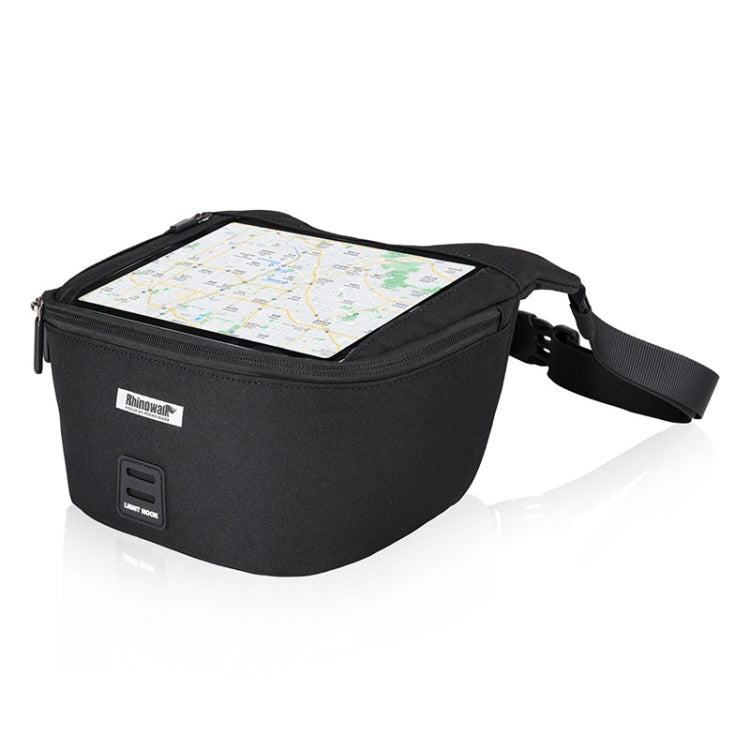 Rhinowalk X21923 Bicycle Front Hanging Bag Multi-Function Bike Waterproof Front Bag(Full Black)