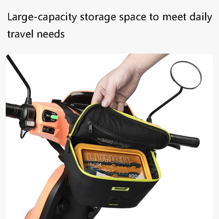 Rhinowalk X21923 Bicycle Front Hanging Bag Multi-Function Bike Waterproof Front Bag(Full Black)