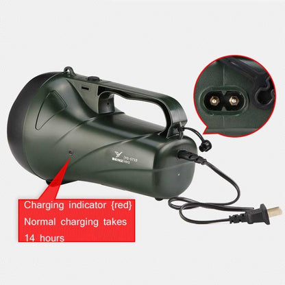 YAGE YG-5710 5W LED Waterproof Glare Flashlight Outdoor Rechargeable Lighting Portable Lamp, CN Plug(ArmyGreen)