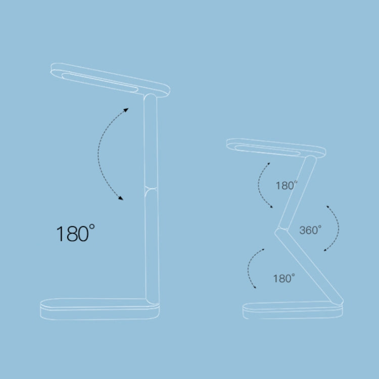 YAGE T125 LED Desk Lamp USB Foldable Reading Eye Light, Colour: Blue White