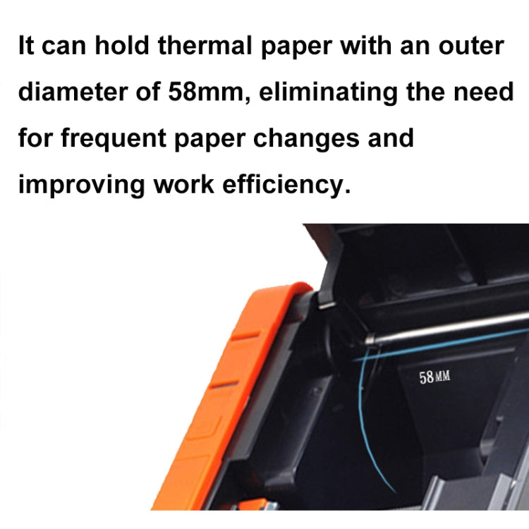 Xprinter XP-T58L 58mm Supermarket Cashier Receipt Thermal Printer, Spec: USB Port(US Plug)