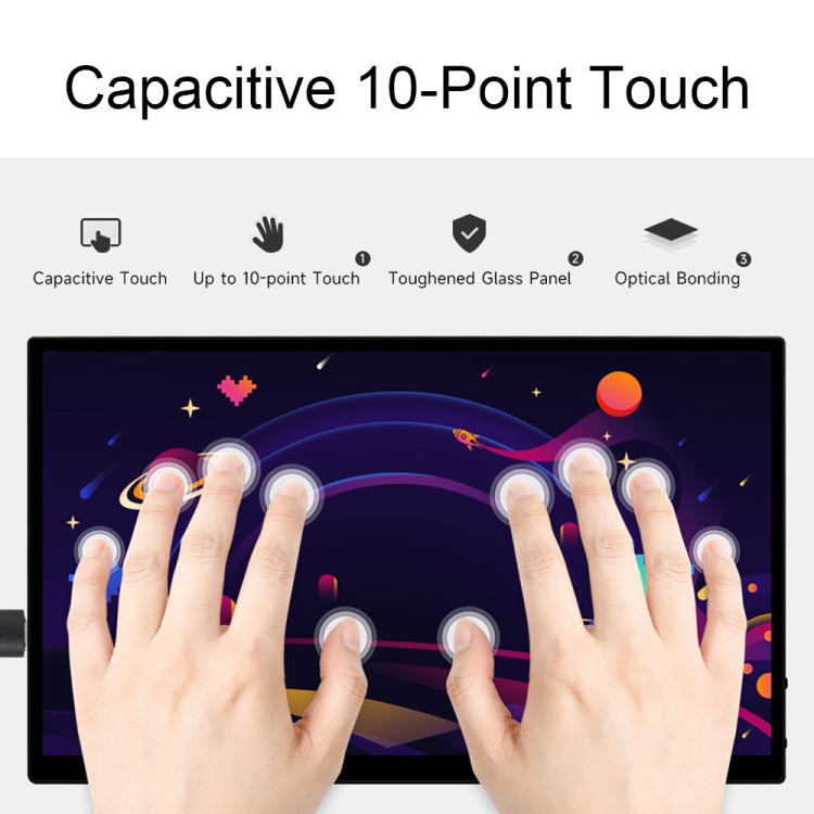 Waveshare 13.3 Inch 2K 2560×1440 HDMI/Type-C Display Interface AMOLED Touch Display(EU Plug)